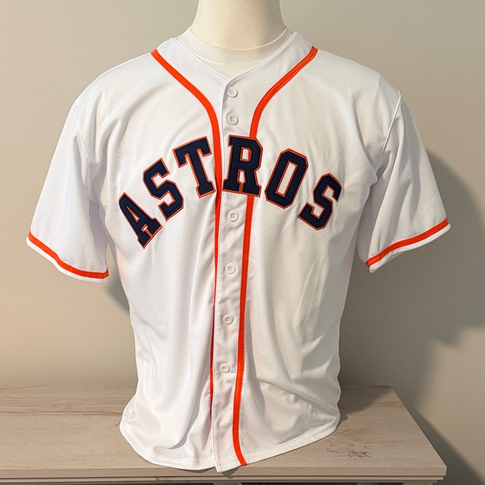 Astros White Baseball Jersey adult L “RE/MAX Elite” #23